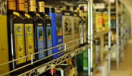 Imported Greek olive oils at Mariakakis in Chapel Hill